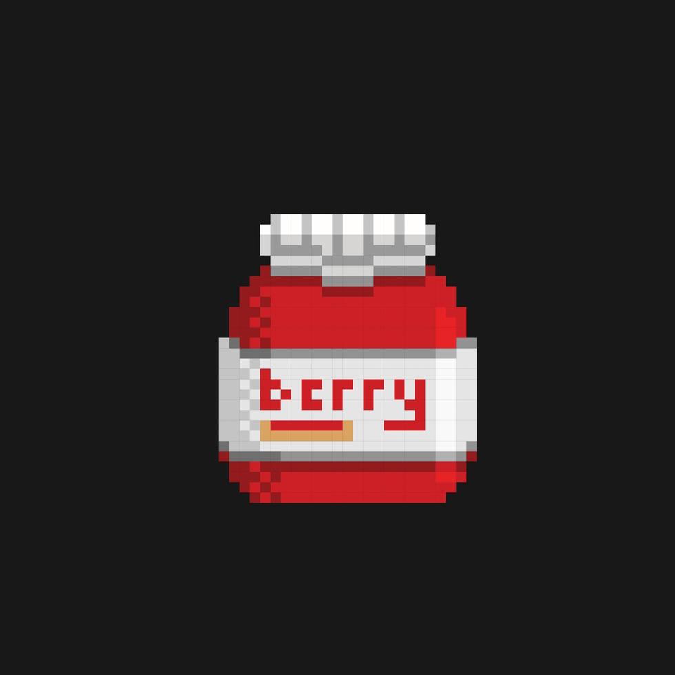 aardbei jam in pixel kunst stijl vector