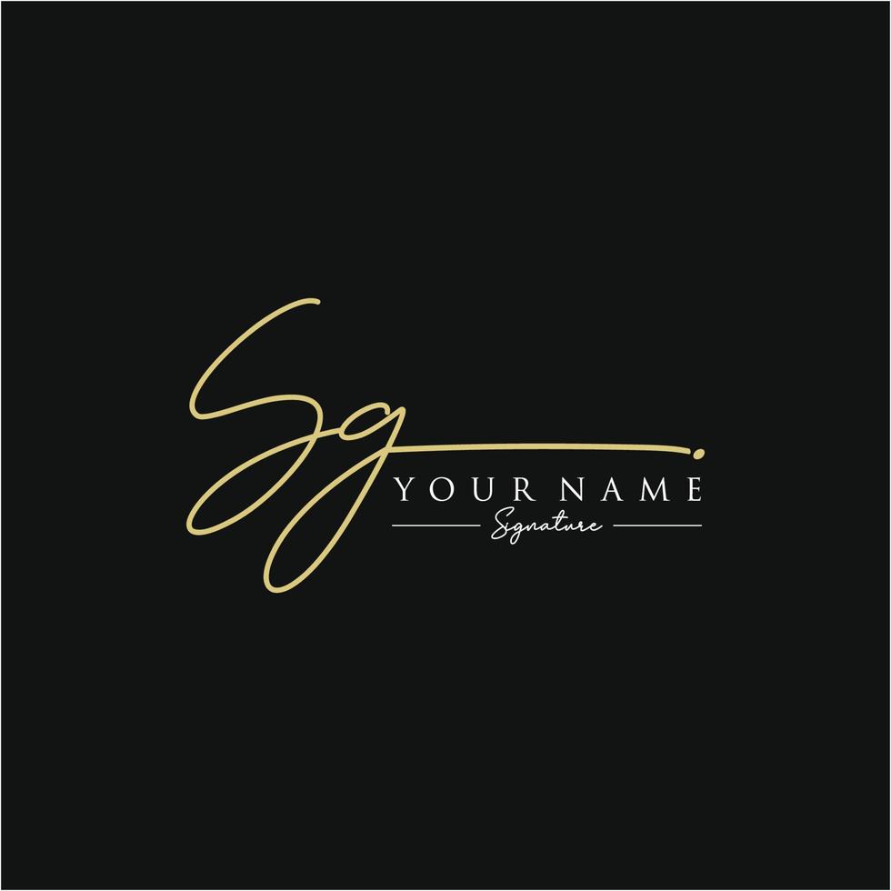 brief sg handtekening logo sjabloon vector