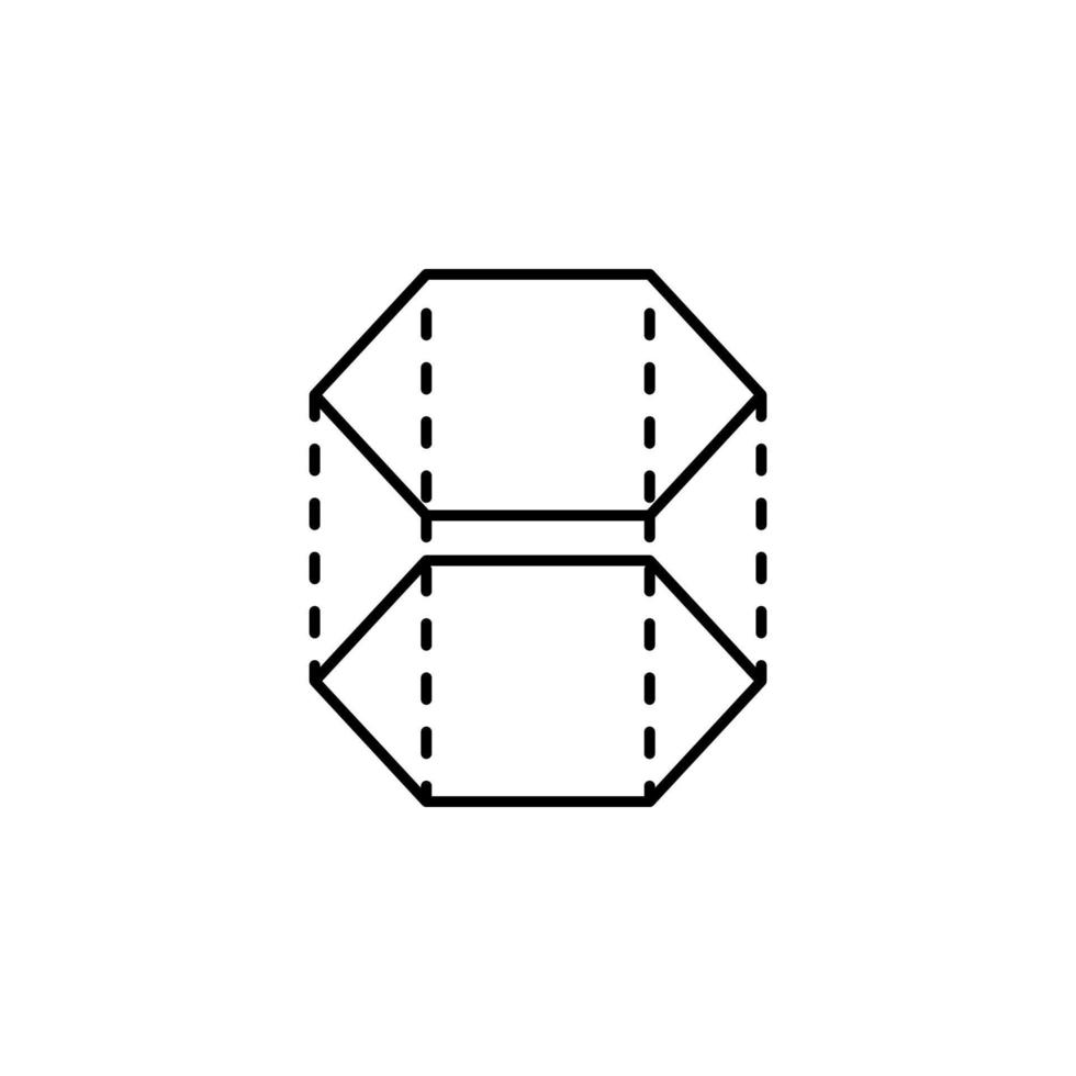 3d zeshoek met stippel lijnen vector icoon