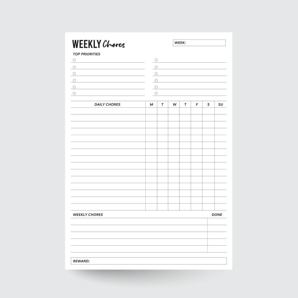 wekelijks karwei grafiek, karwei grafiek, kinderen karwei grafiek, kinderen baan grafiek, dagelijks routine- grafiek, wekelijks planner, wekelijks schema, wekelijks karwei planner, wekelijks karwei tracker vector