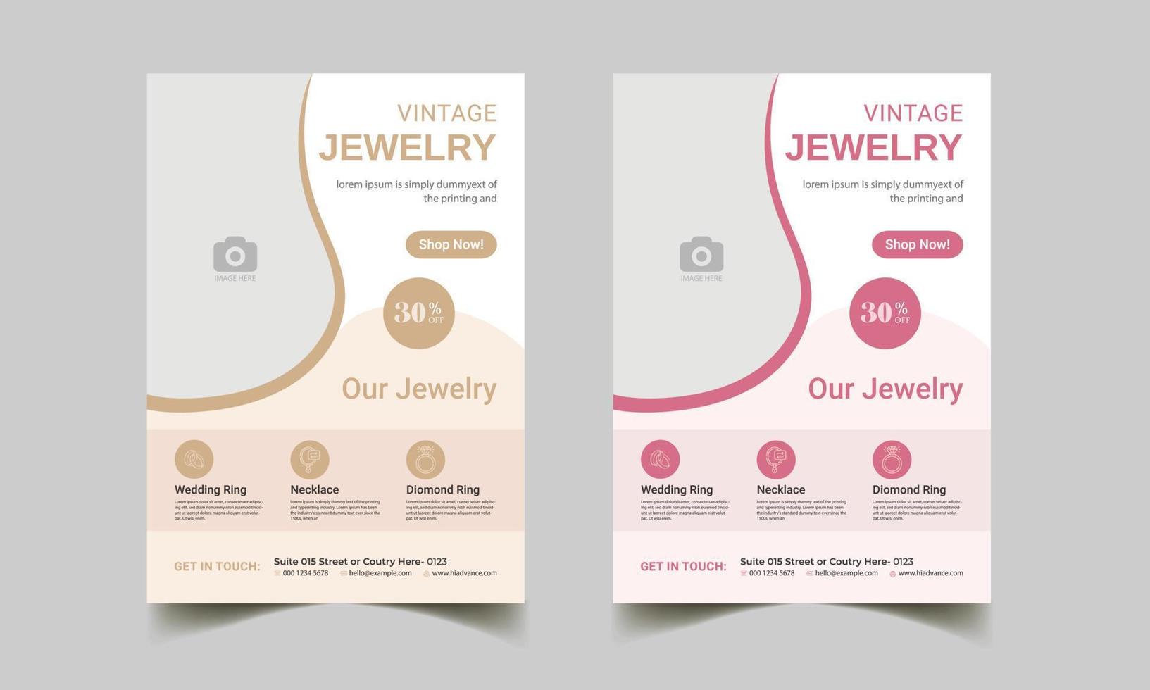 sieraden Promotie folder en poster sjabloon ontwerp vector