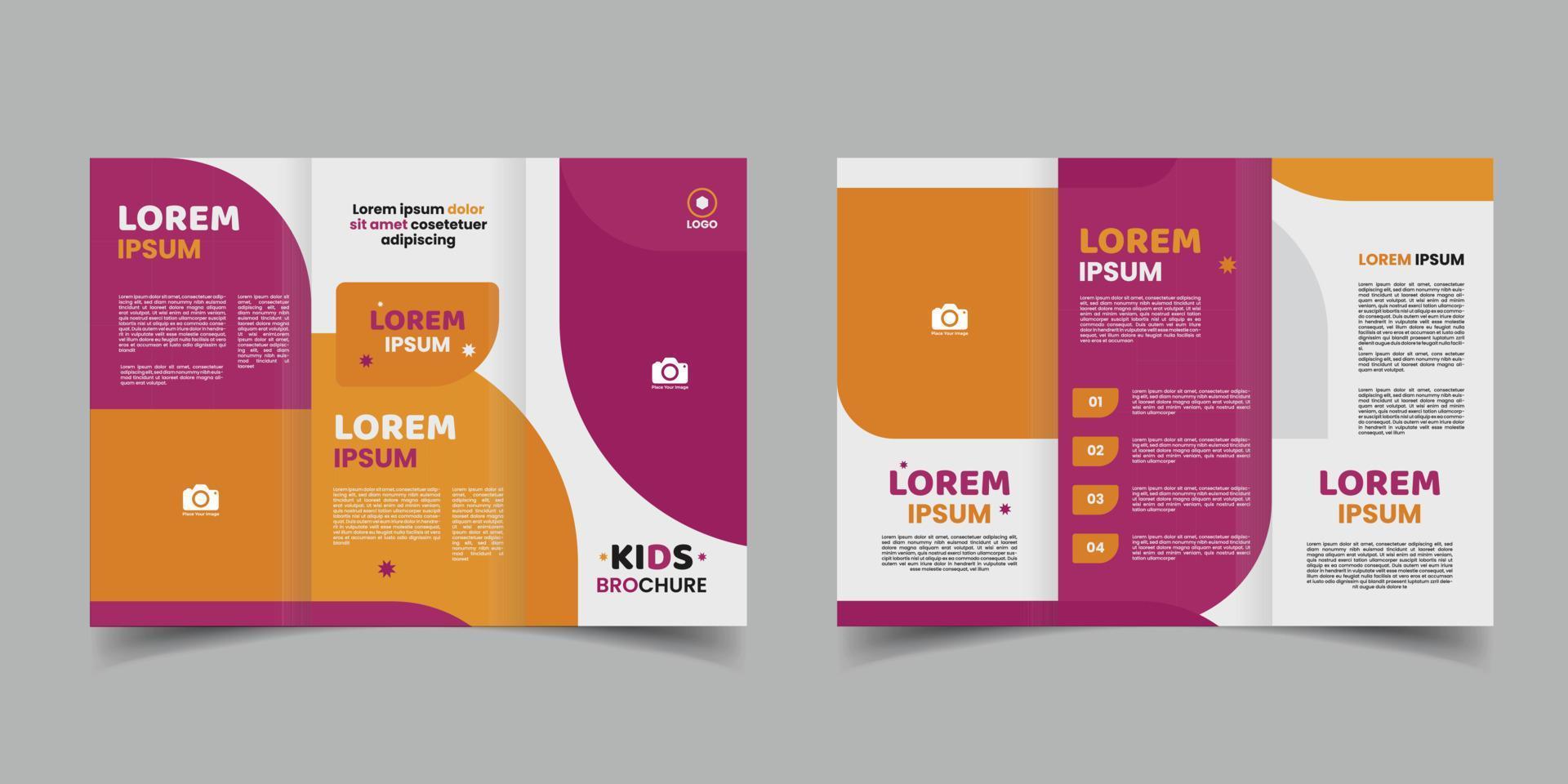 kinderen speelgoed drievoud brochure lay-out sjabloon ontwerp vector