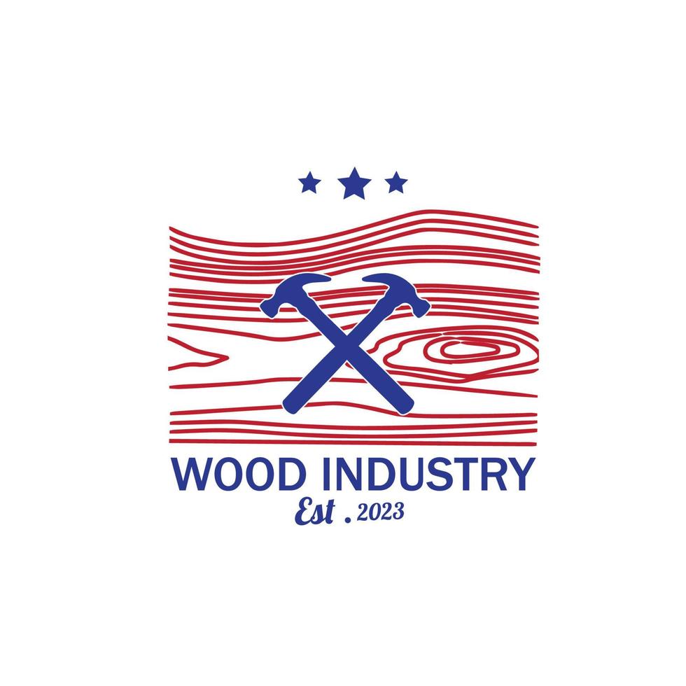 logo hout industrie vector illustratie