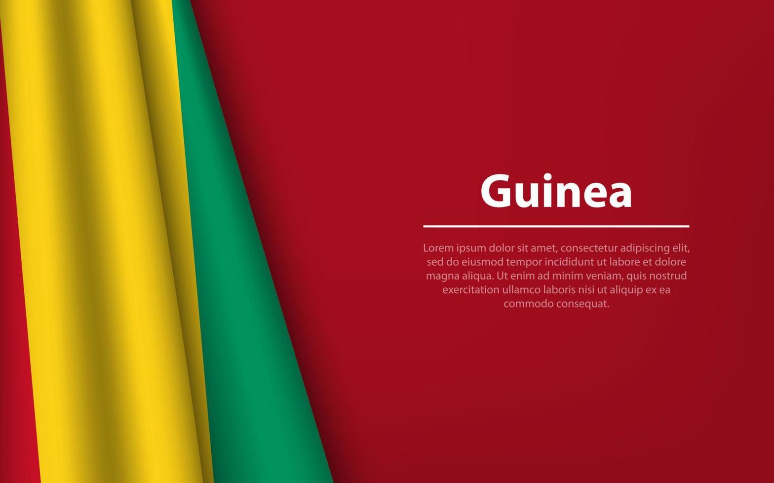 Golf vlag van Guinea met copyspace achtergrond. vector