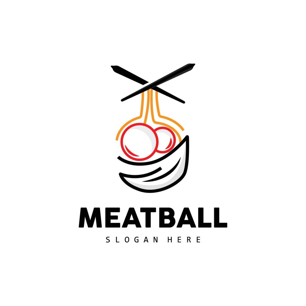 gehaktbal logo, vector voor voedsel kraam merk, snel voedsel gemakkelijk ontwerp icoon, sjabloon illustratie