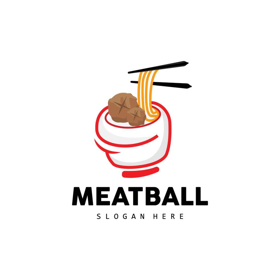 gehaktbal logo, vector voor voedsel kraam merk, snel voedsel gemakkelijk ontwerp icoon, sjabloon illustratie