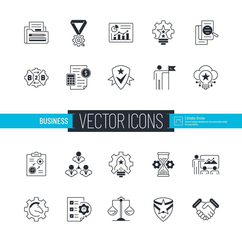 bedrijf monochroom icoon reeks vector