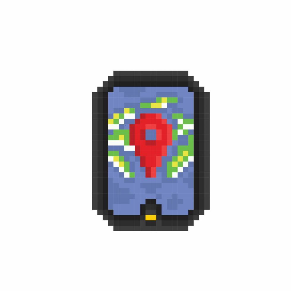 GPS apparaat in pixel kunst stijl vector