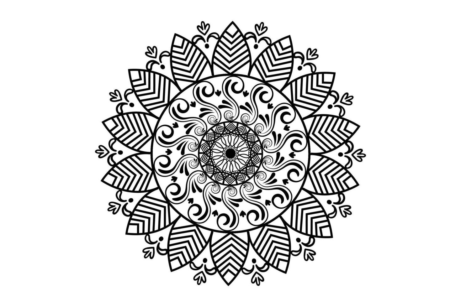 gemakkelijk mandala kleur boek voor kinderen. volwassenen mandala kleur bladzijde. mandala kleur bladzijde voor ontspannende vector