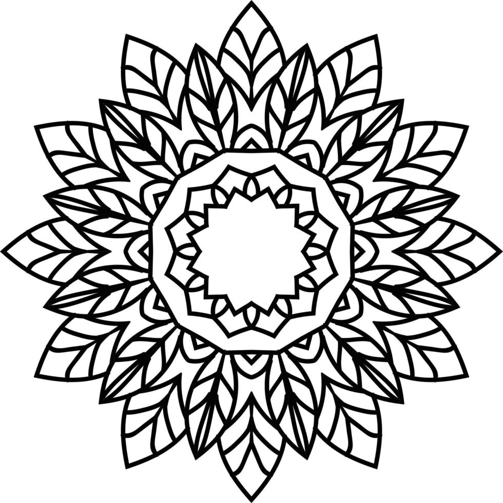luxe mandala met zwart en wit arabesk patroon bloem decoratie ornament vector