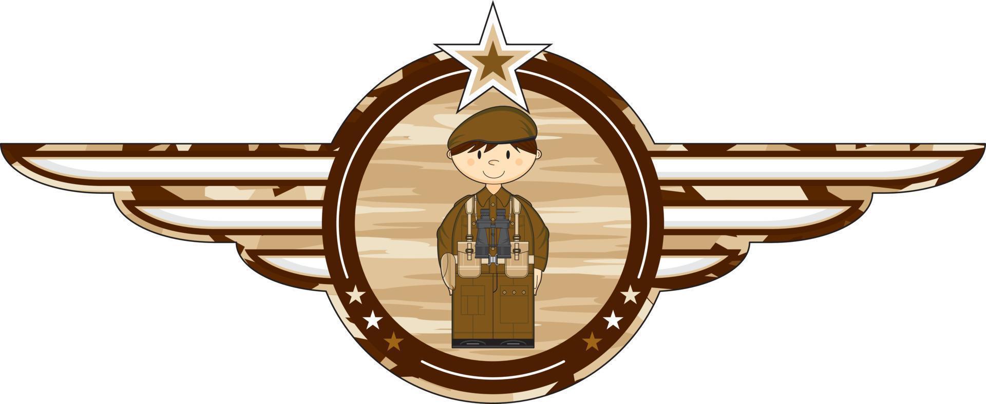 tekenfilm ww1 leger soldaat leger geschiedenis illustratie vector