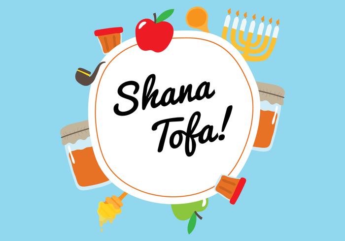 Shana Tova kaart achtergrond vector