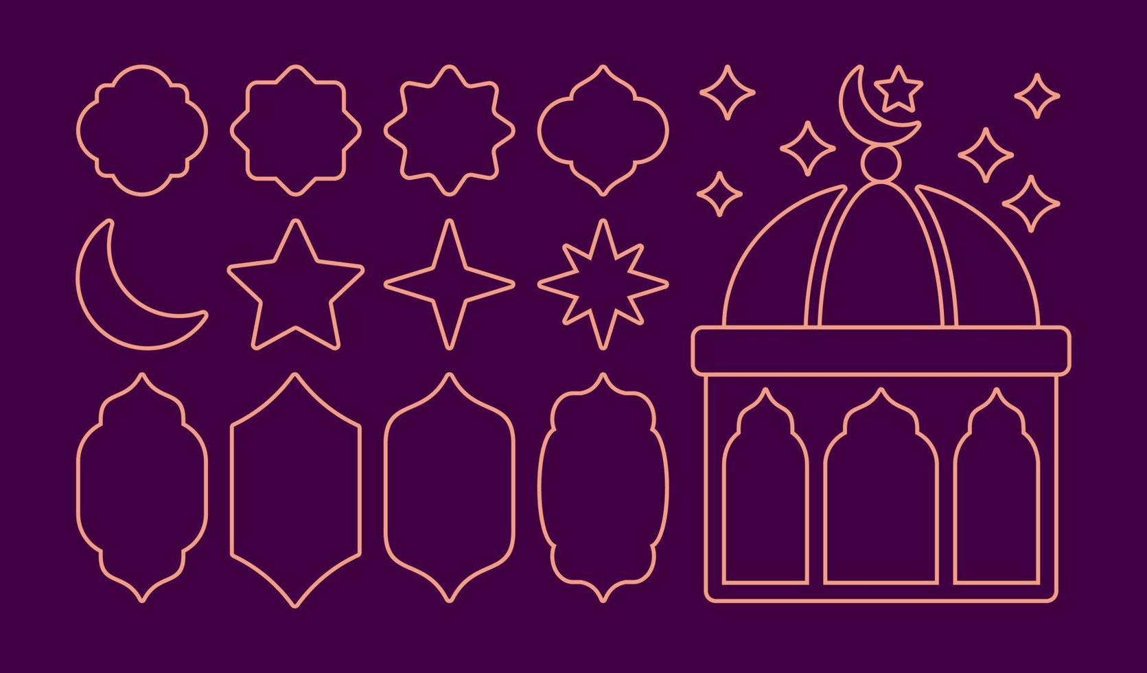 Ramadan en Islamitisch themed grens kaders vector