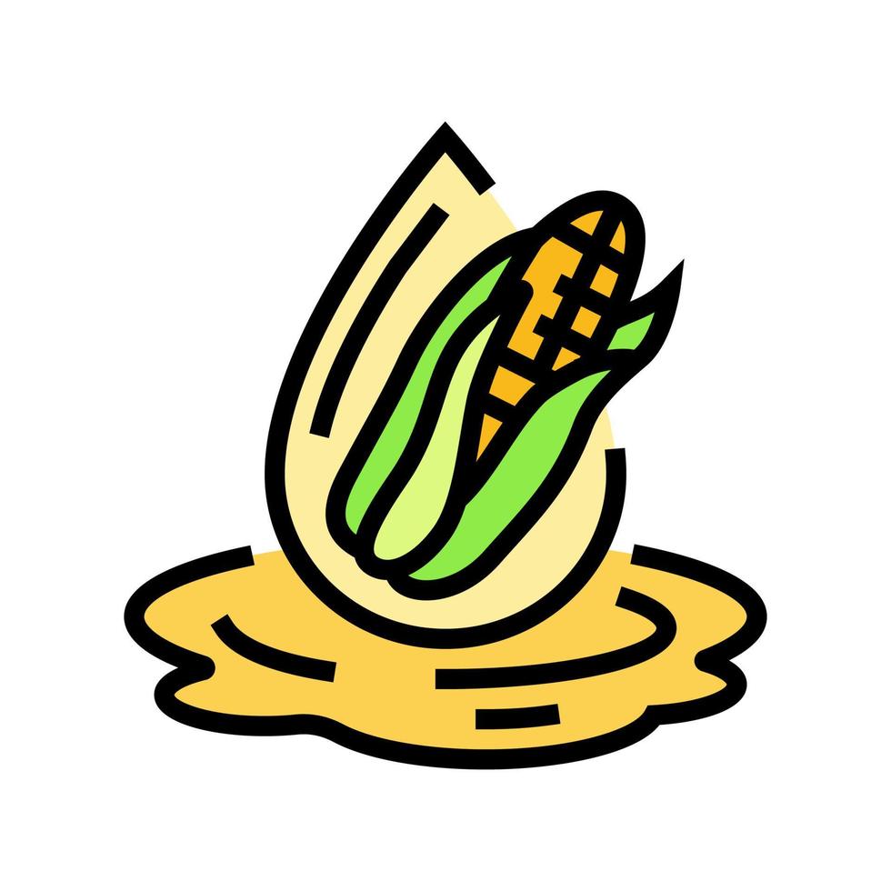 maïs olie vloeistof geel kleur icoon vector illustratie