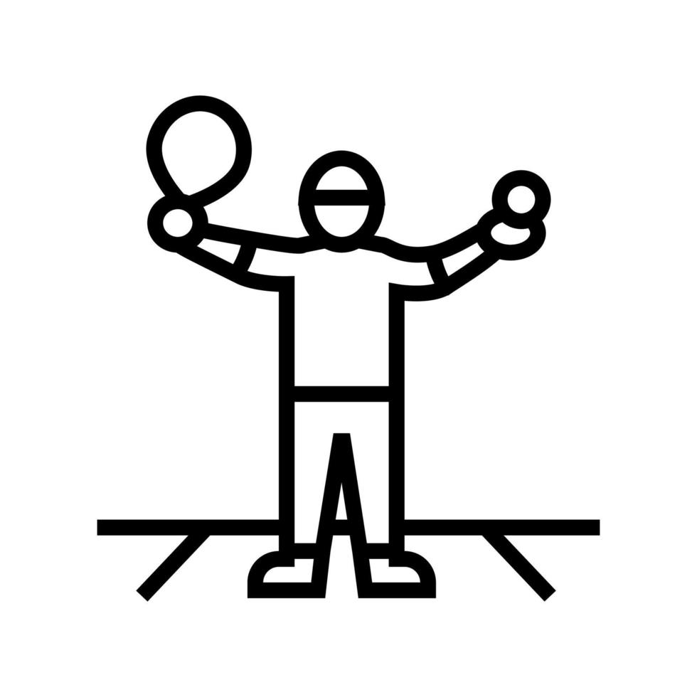 sport kind pret lijn icoon vector illustratie
