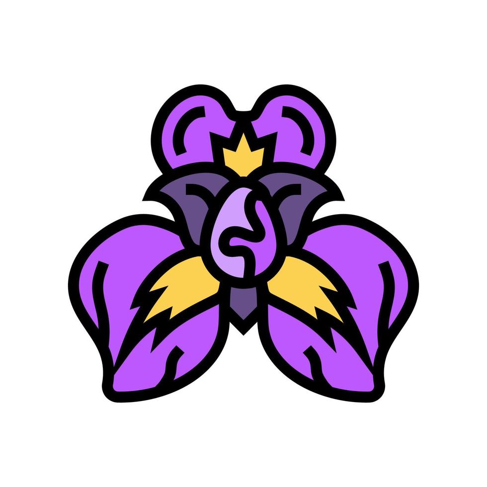 iris bloem voorjaar kleur icoon vector illustratie