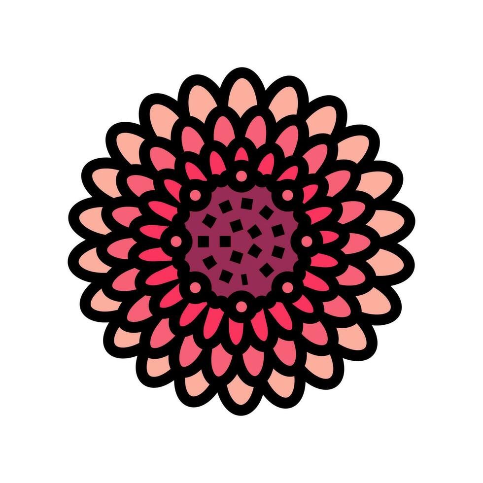dahlia bloesem voorjaar kleur icoon vector illustratie