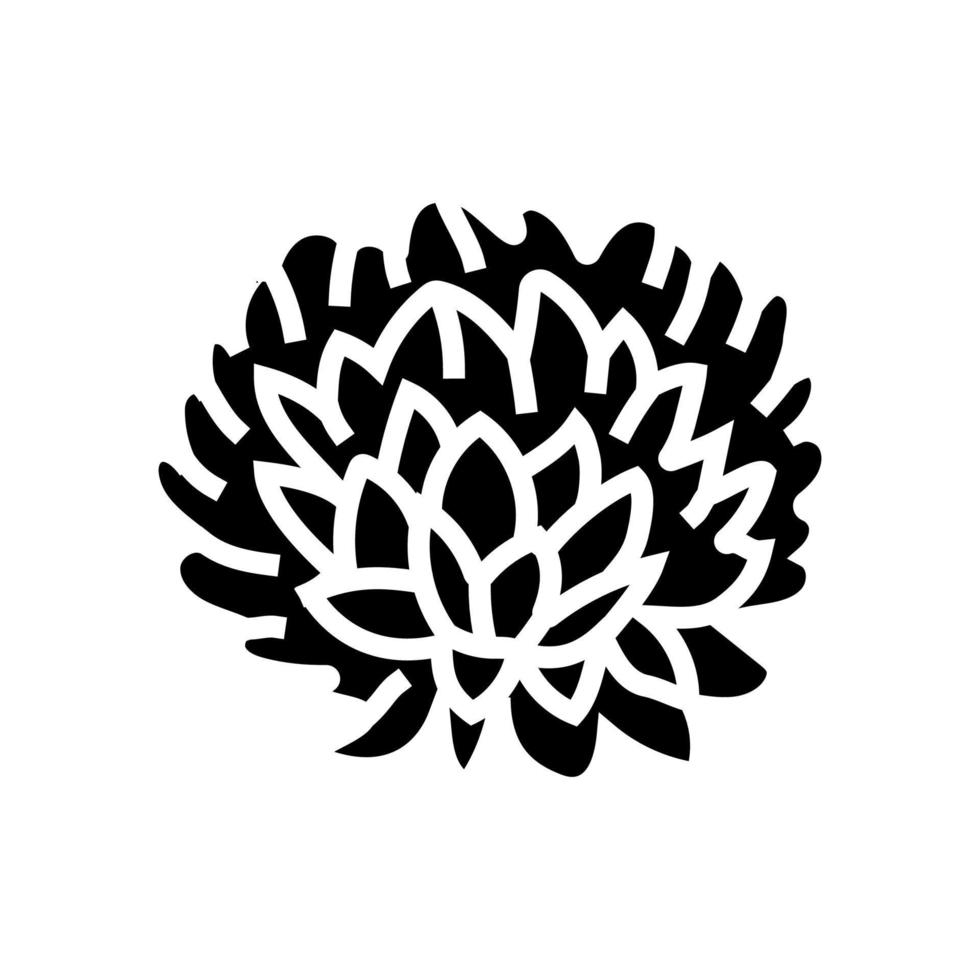 chrysant bloesem voorjaar glyph icoon vector illustratie