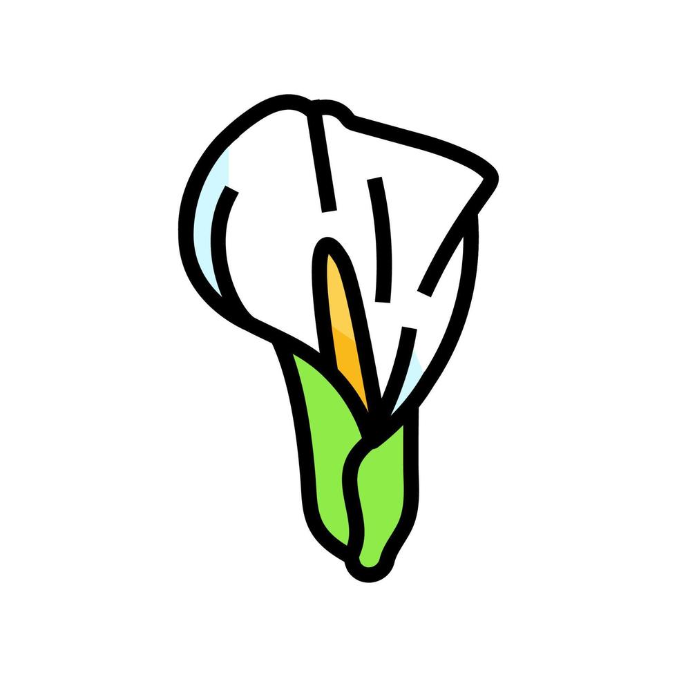 calla lelie bloesem voorjaar kleur icoon vector illustratie