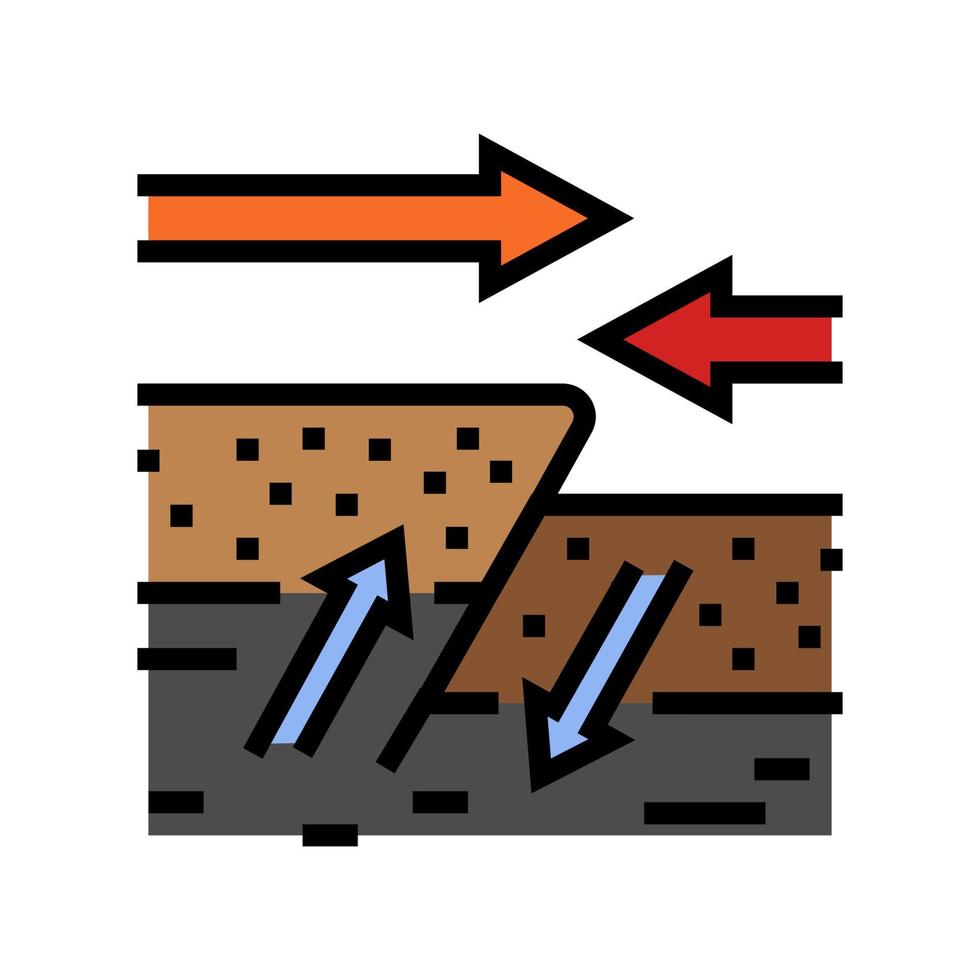 compressie omgekeerde aardbeving kleur icoon vector illustratie