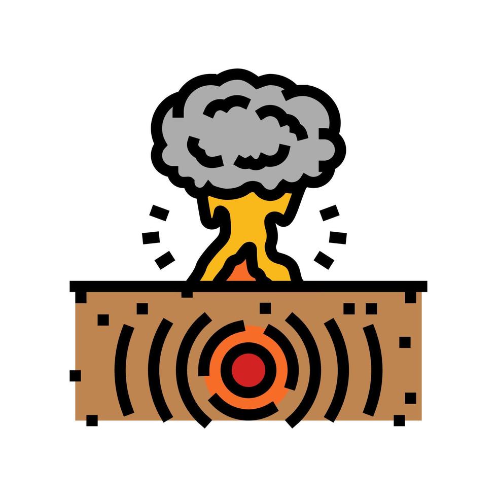 explosie aardbeving ramp kleur icoon vector illustratie