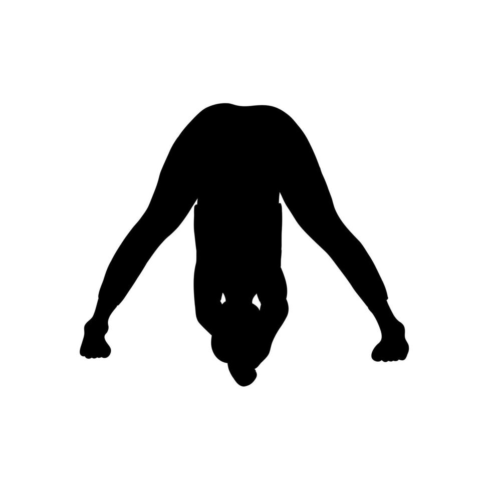 opleiding in yoga houding vrouw karakter. meditatie, pilates, mentaal Gezondheid. zwart schaduw stijl. vrouw, dame, vrouw, meisje. vector illustratie in tekenfilm vlak stijl geïsoleerd Aan wit achtergrond.