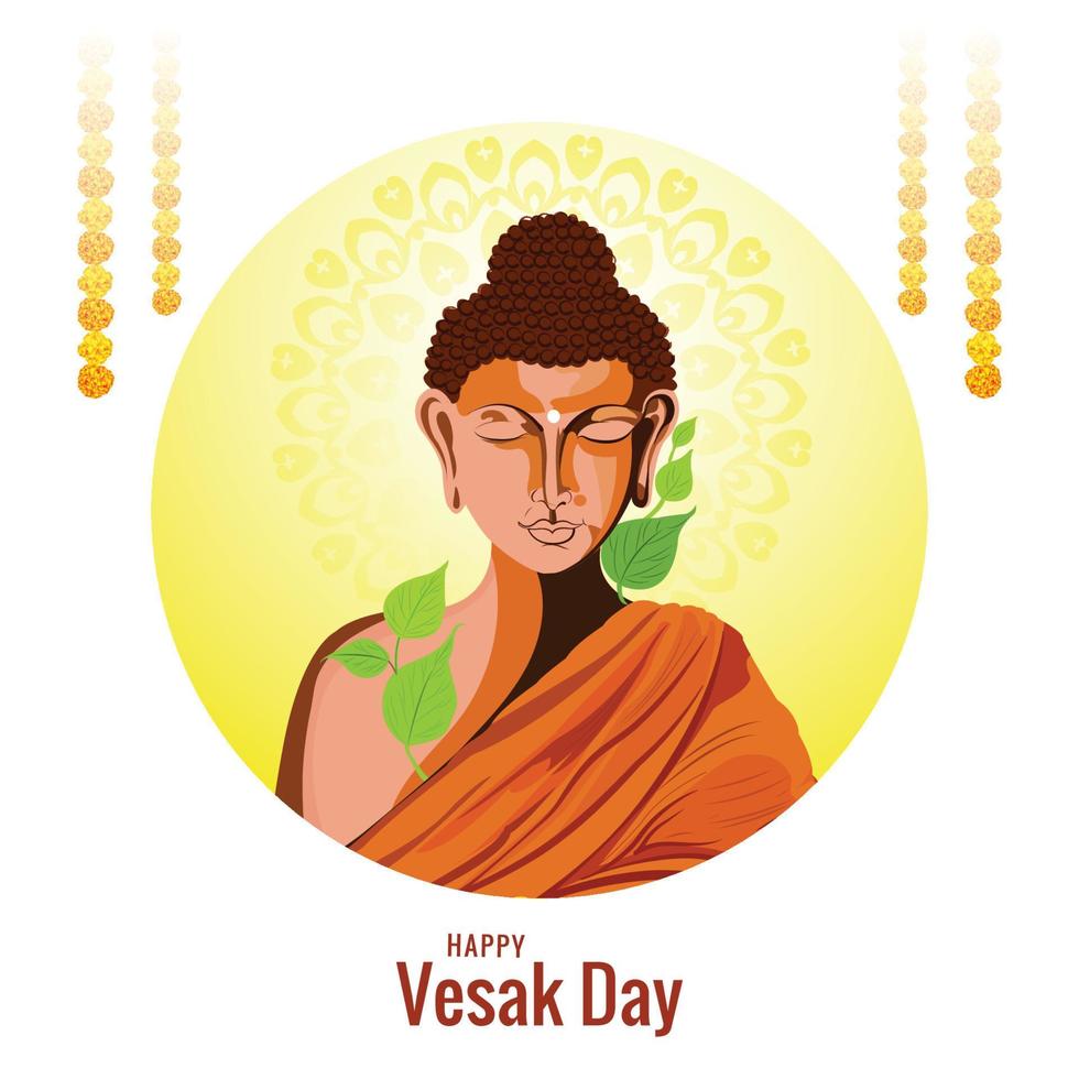 gelukkig vesak dag of Boeddha purnima kaart achtergrond vector