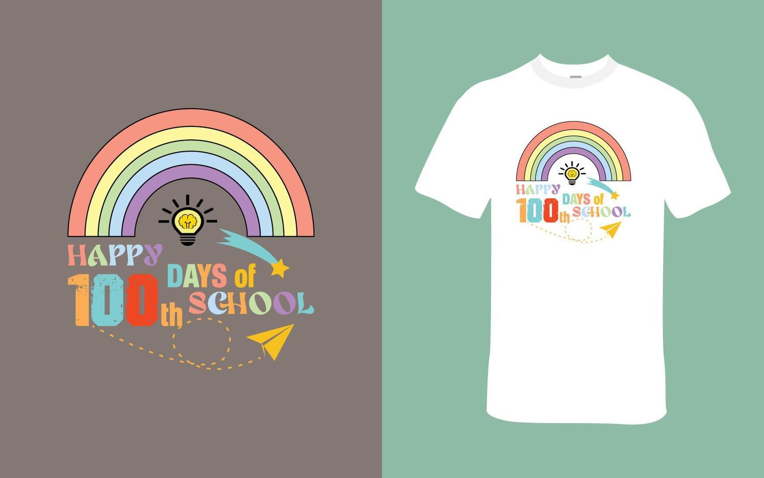 gelukkig 100ste dagen van school- t overhemd ontwerp vector