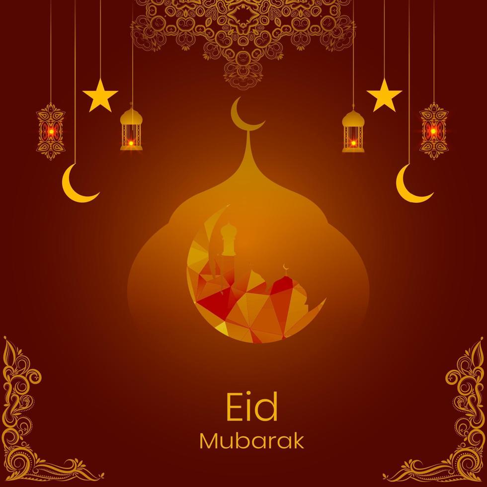 eid mubarak festival decoratieve achtergrond vector