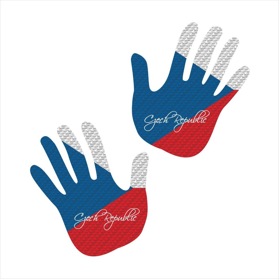 Tsjechisch republiek vlag hand- vector