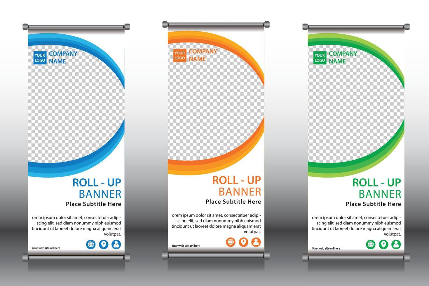 oprollen banner stand sjabloonontwerp vector