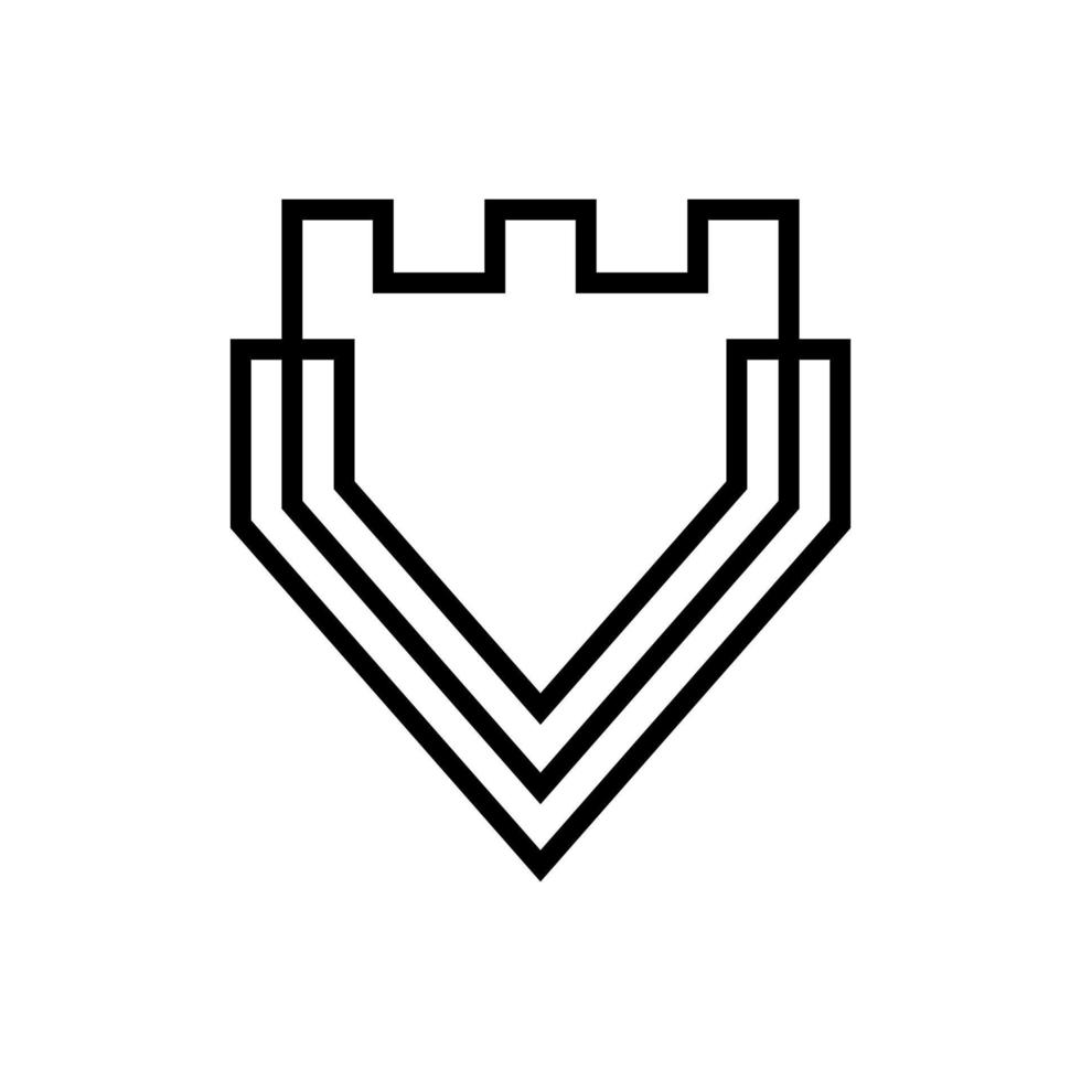 v kasteel monoline logo Sjablonen vector