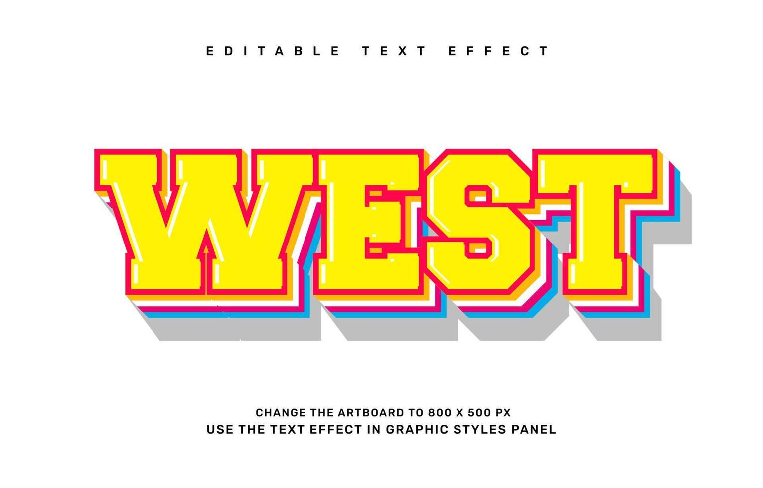 west bewerkbare tekst effect sjabloon vector