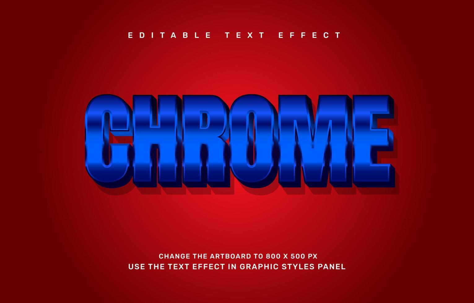 blauw chroom bewerkbare tekst effect sjabloon vector