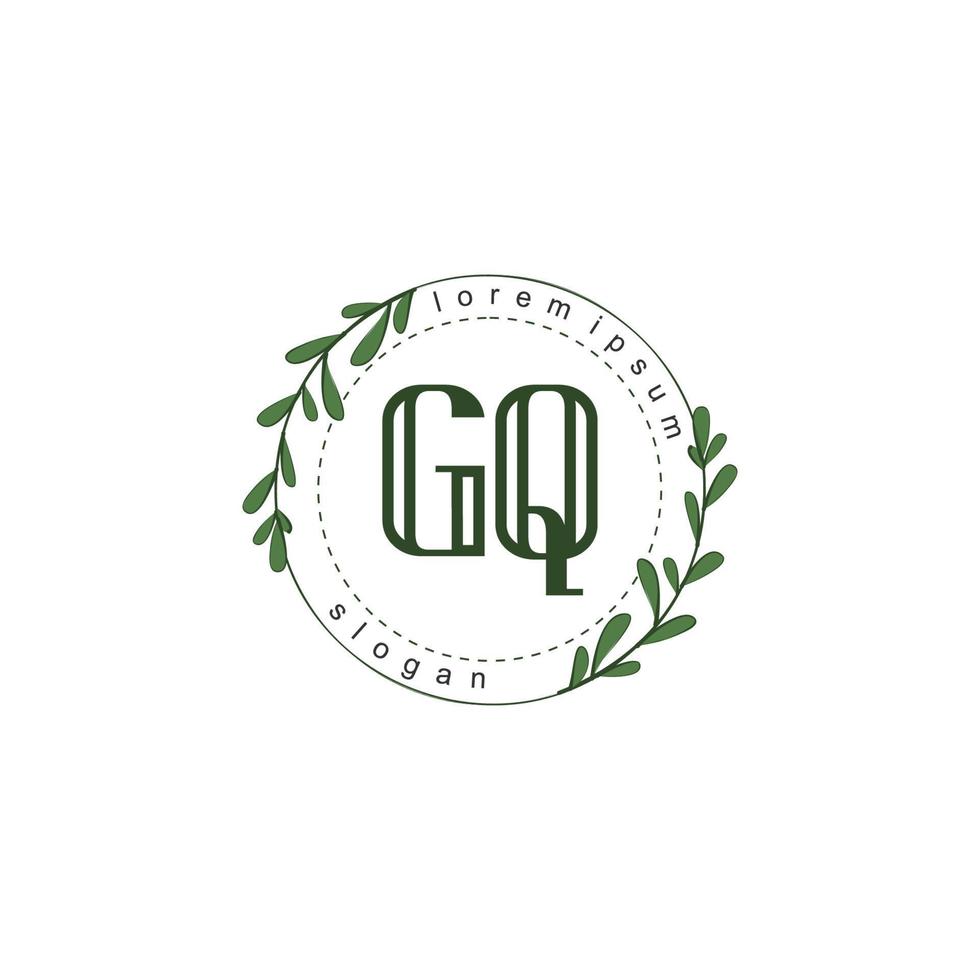 gq eerste schoonheid bloemen logo sjabloon vector