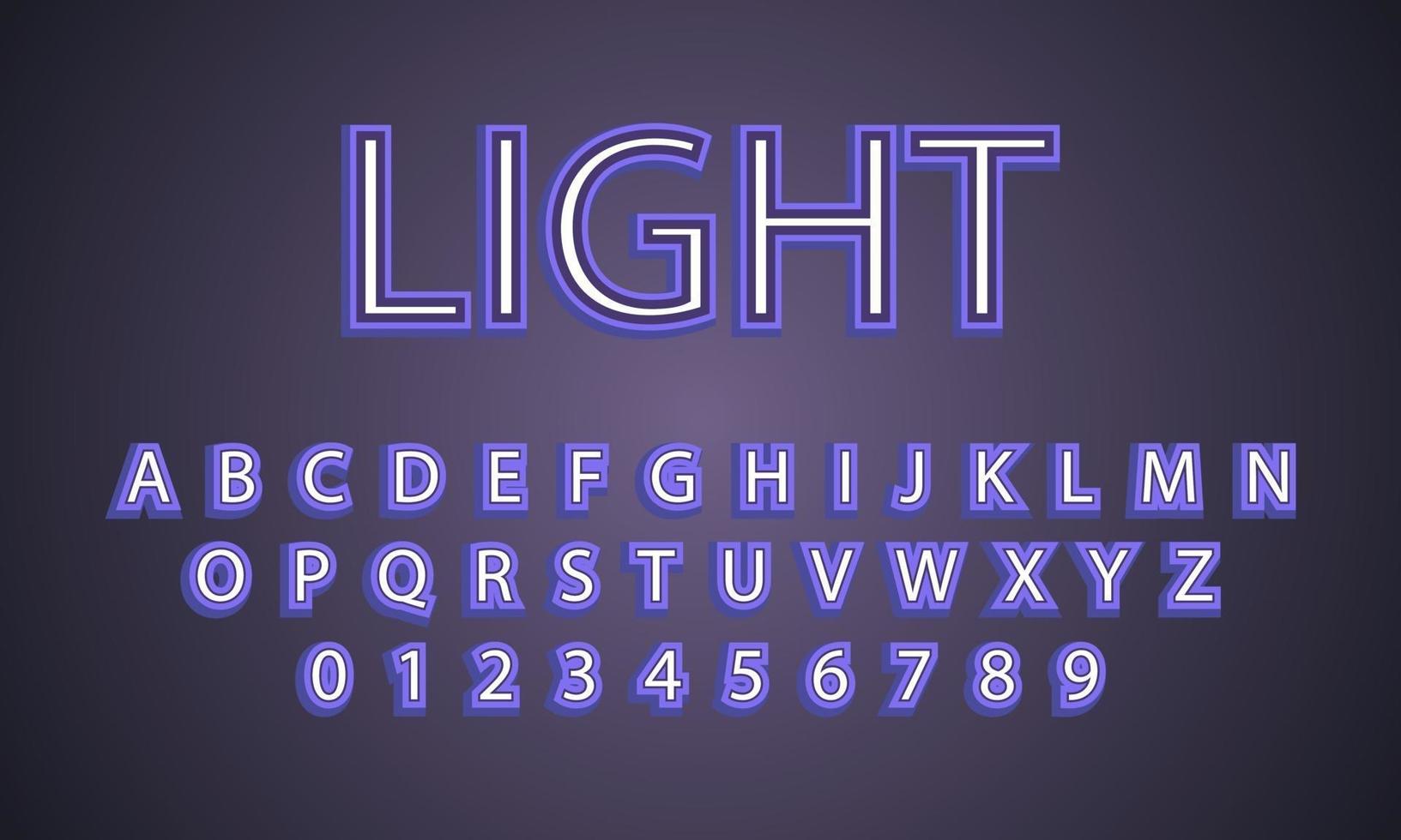 licht lettertype alfabet vector