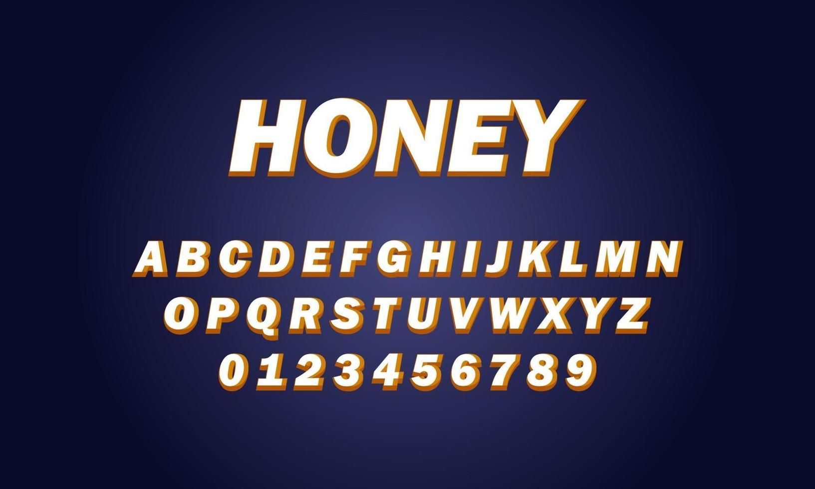 honing lettertype alfabet vector