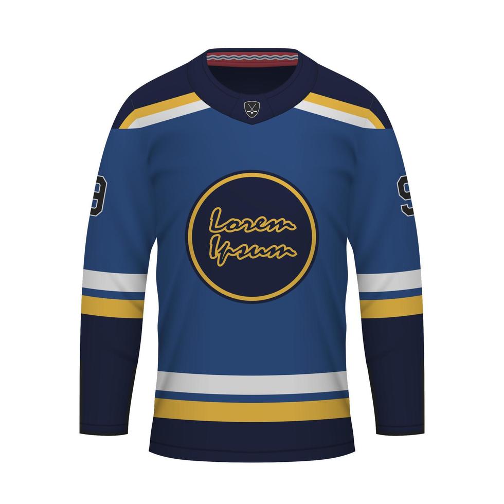 realistisch ijs hockey overhemd van st. louis, Jersey sjabloon vector