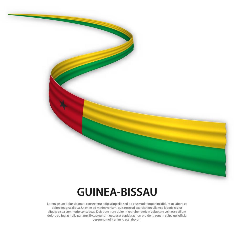 golvend lint of banier met vlag van Guinea-Bissau vector