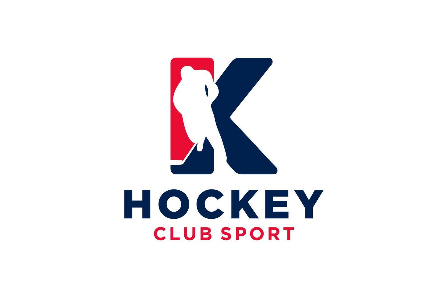 vector initialen brief k met hockey creatief meetkundig modern logo ontwerp.