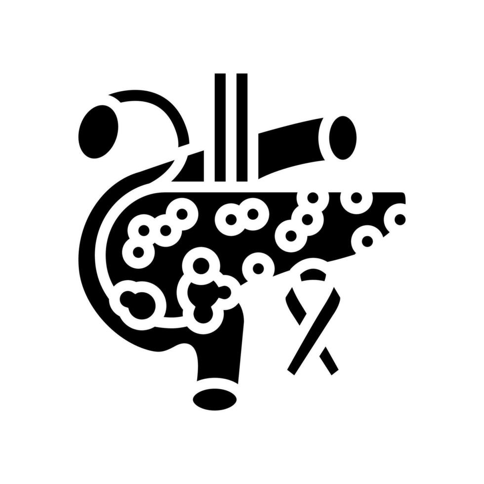 alvleesklier kanker glyph icoon vector illustratie