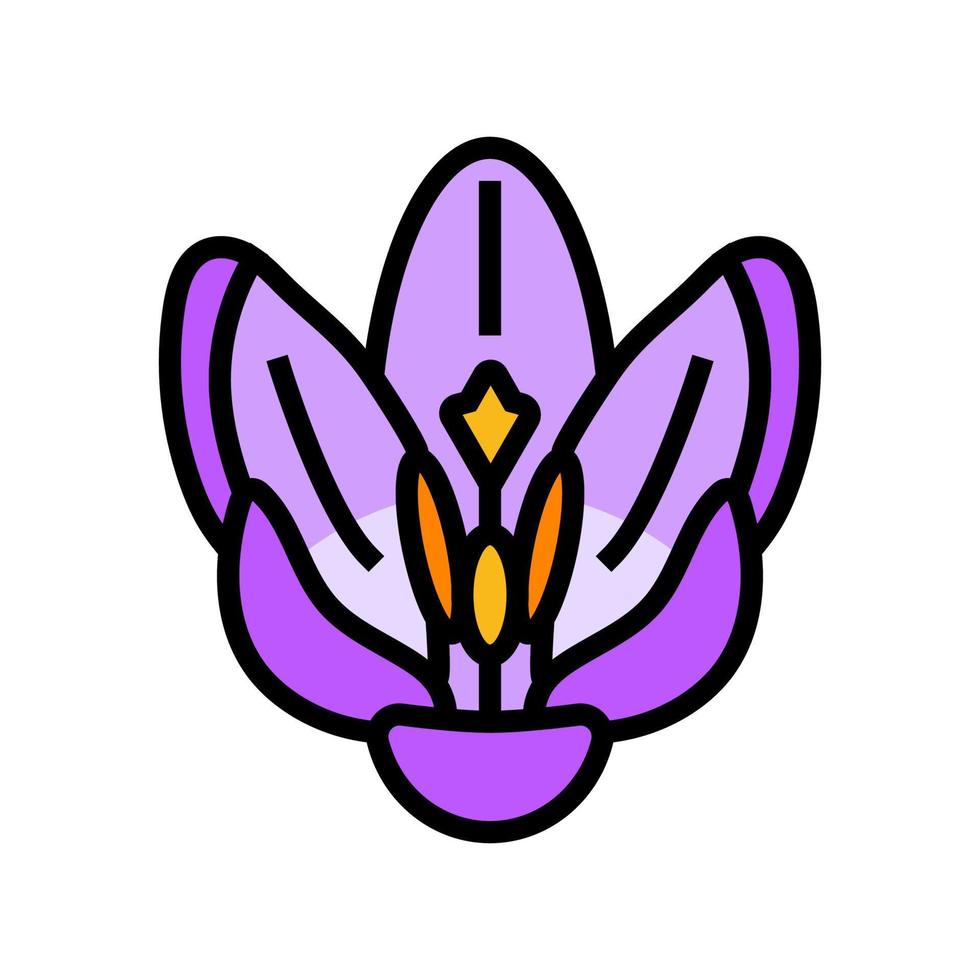 krokus bloem voorjaar kleur icoon vector illustratie