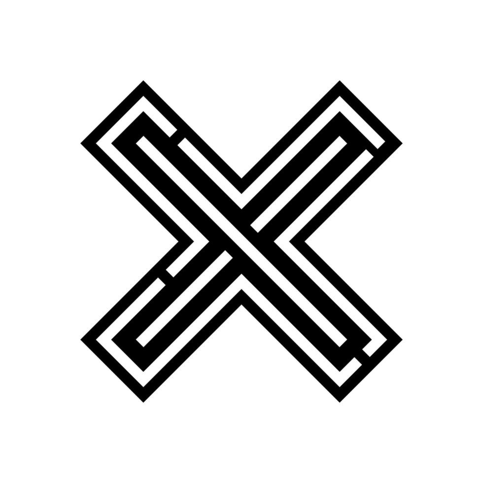 X afwijzen glyph icoon vector illustratie