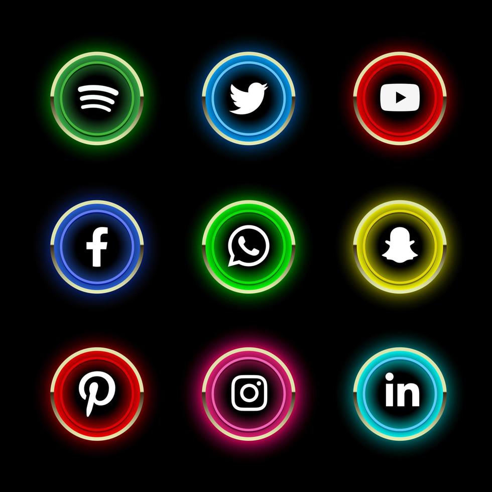 sociaal media icoon neon stijl vector