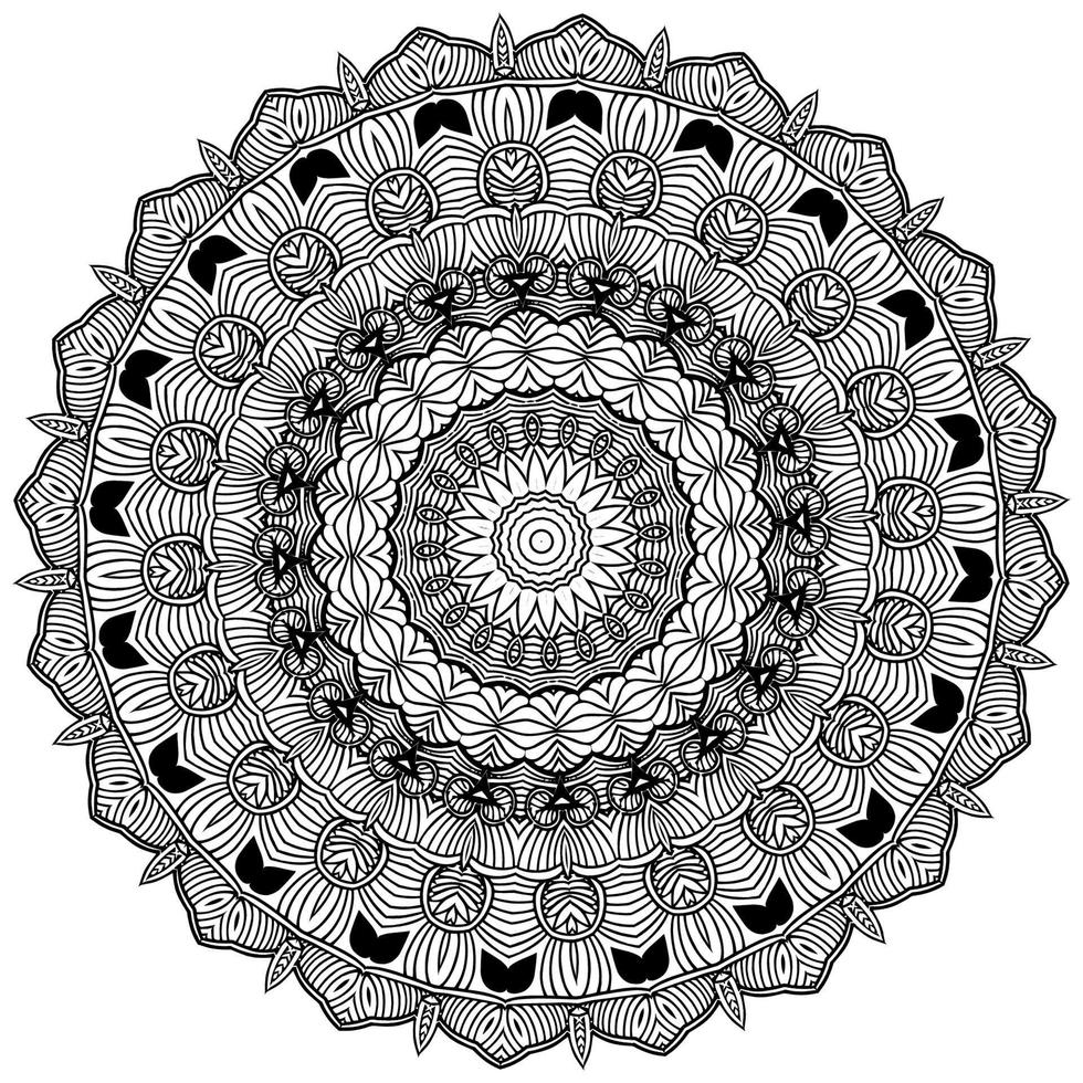 gemakkelijk mandala, gemakkelijk mandala's bloemen kleur bladzijde Aan wit achtergrond. vector