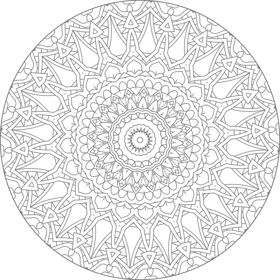 gemakkelijk mandala, gemakkelijk mandala's bloemen kleur bladzijde Aan wit achtergrond. vector