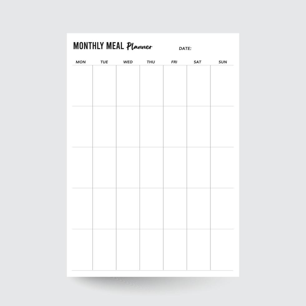 wekelijks menu planner, wekelijks maaltijd plan, maaltijd tracker, wekelijks menu plan, maaltijd ontwerper invoegen, maaltijd tracker, maaltijd sjabloon, maandelijks menu ontwerper vector