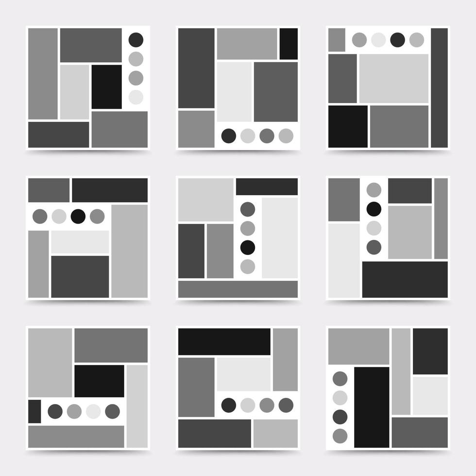 moodboard sjabloon. foto collage indeling. minimalistische moodboard. vector