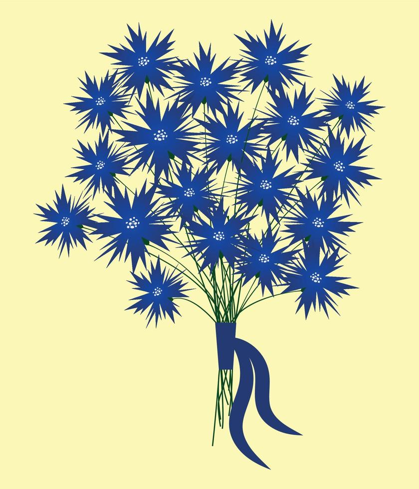 mooi boeket van korenbloemen. vector