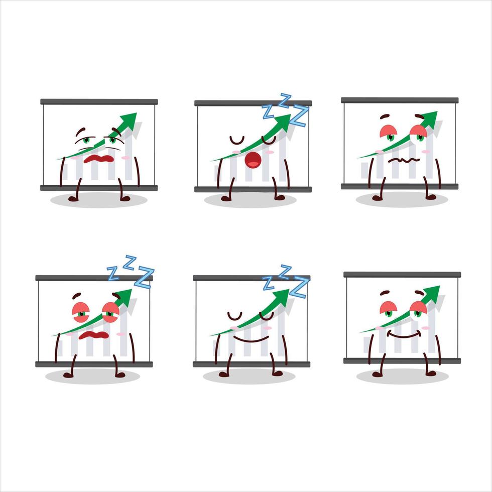 tekenfilm karakter van tabel gaan omhoog met slaperig uitdrukking vector
